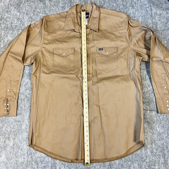 Wrangler Western Snap Shirt 2XT Tall Men's Brown Pearl Snap Long Sleeve - Picture 4 of 13